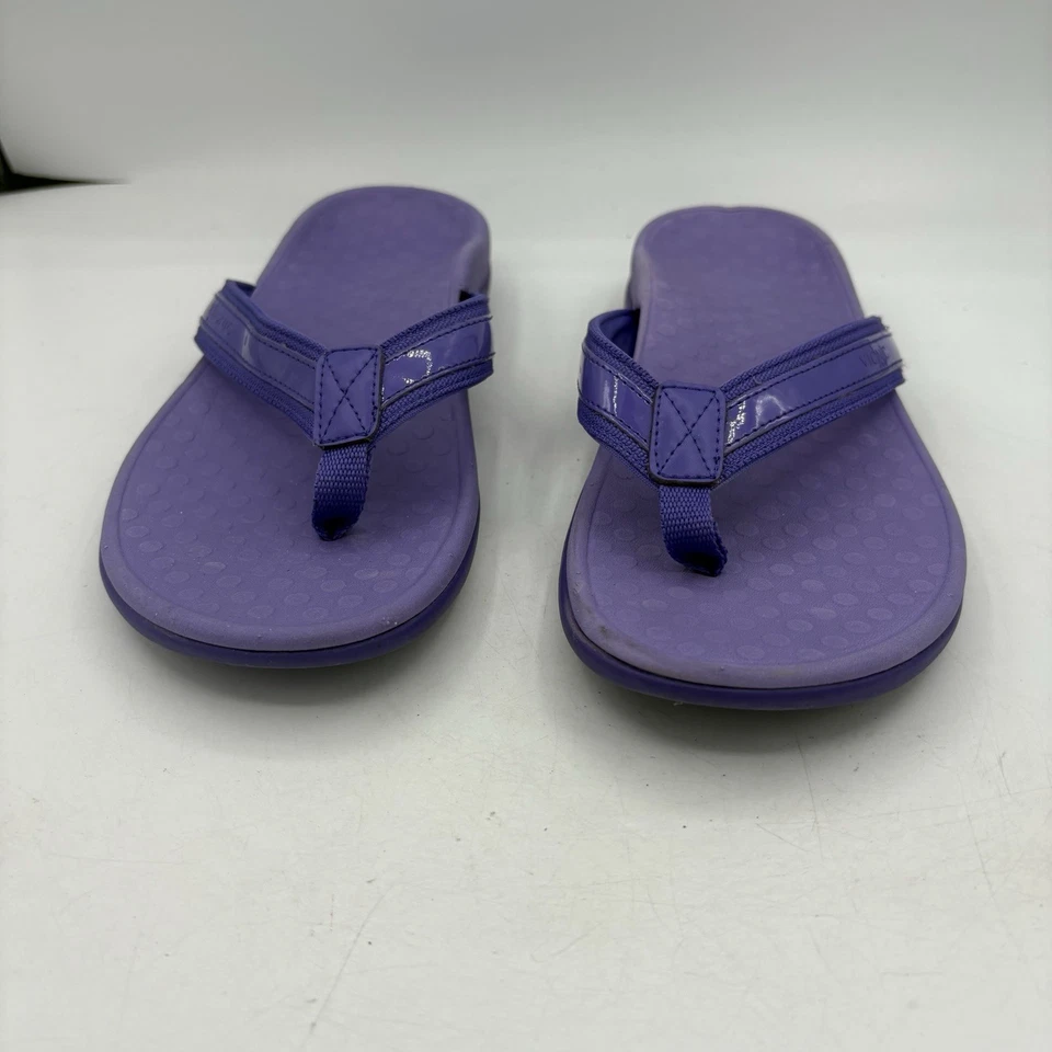 Vionic Sandals Womens Size 9 Tide Leather Orthotic Flip Flop Purple Slide - Image 4 of 4