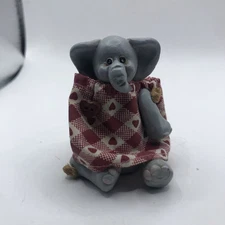 Vintage Russ Berrie & Co. Elephant With Heart Jointed Mini