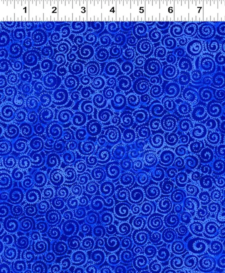 Laurel Burch Basics SWIRL DARK BLUE Fabric Y1293-30 By the FQ - 1/4 YD - Image 2 of 4