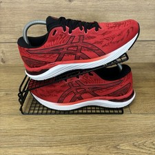 Asics Shoes Men’s Shoes UK 6.5 Gel Cumulus Red Running Gym Mesh Trainers