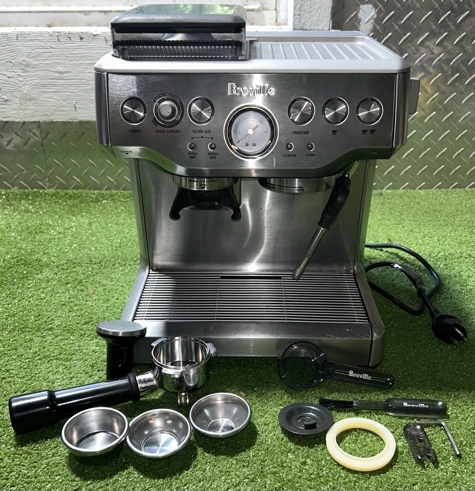 Breville Barista Express Impress Espresso Machine - BES876BSS Works With Extras