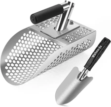 Metal Detecting Sand Scoop with Shovel Heavy Duty Stainless Steel Beach Tool