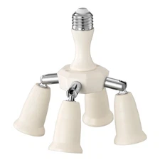 4 in 1 Light Socket Splitter Adapter, E26 E27 Standard Base Small, White1-4 