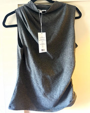 Veronica Beard Mylie Sleeveless Knit Cowl Neck Gray Top Size S NWT