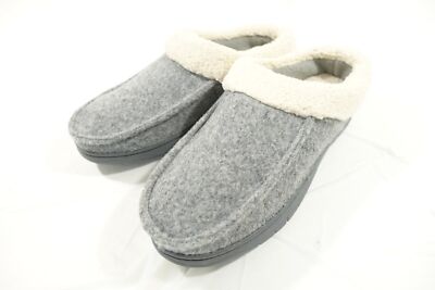 HAGGAR MEMORY FOAM GRAY MEDIUM 8-9 SHERPPA SLIP ON LOAFERS  display picture 3