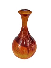 Vintage Hand Turned Tuscarora Red Cedar BURL ART Wood Twig Vase Bottle Wheeler 