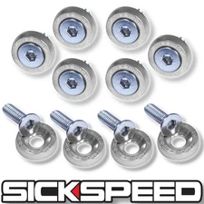 POLISHED 10 PC BILLET ALUMINUM FENDER/BUMPER WASHER/BOLT ENGINE BAY DRESS UP KIT