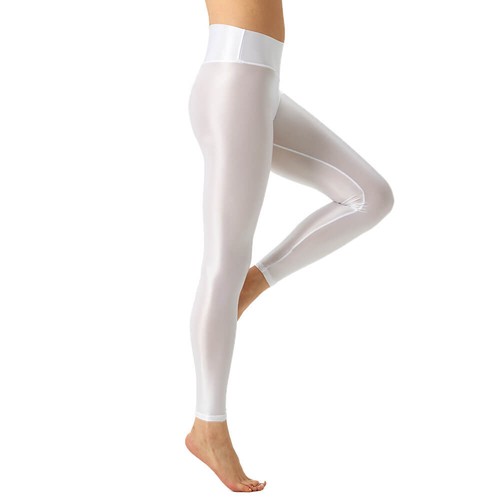 Shiny Skinny Leggings Stretch Active High Waist Tight Disco Party Club Out Pants - Picture 26 of 40