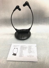 Wireless TV Earphones w/ Transmitter, Battery, Charger, RCA / AUX Cables & Mic