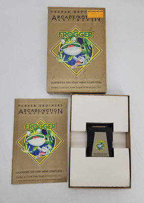 Vintage Frogger:  Atari 400/800/XL/XE 1983 Cartridge/Box/Manual Untested