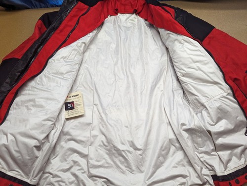DAINESE Motorcycle Gore-Tex Jacket Mens Size 50 Cordura Black Red Protectors - Picture 14 of 19
