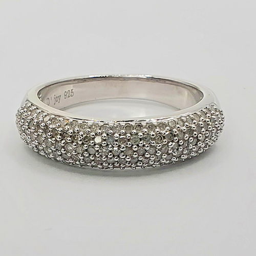 Diamond Band Ring Size 8 in Platinum Over Sterling Silver 0.50 cwt. - Picture 8 of 24