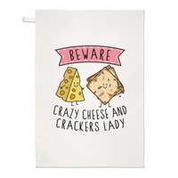 Beware VerrüCkte KäSe Und Knacker Damen Geschirrtuch SpüLlappen Lustig Essen