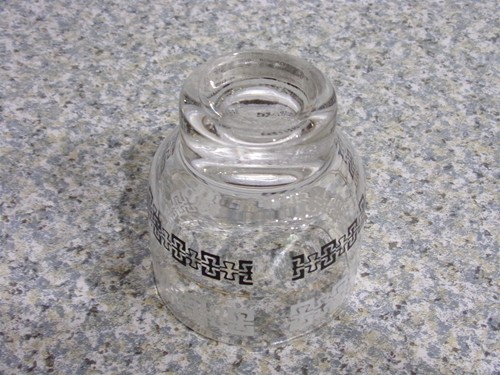 Vintage Libbey Glass Condiment Container Jar White Gold Black EUC - Picture 6 of 6