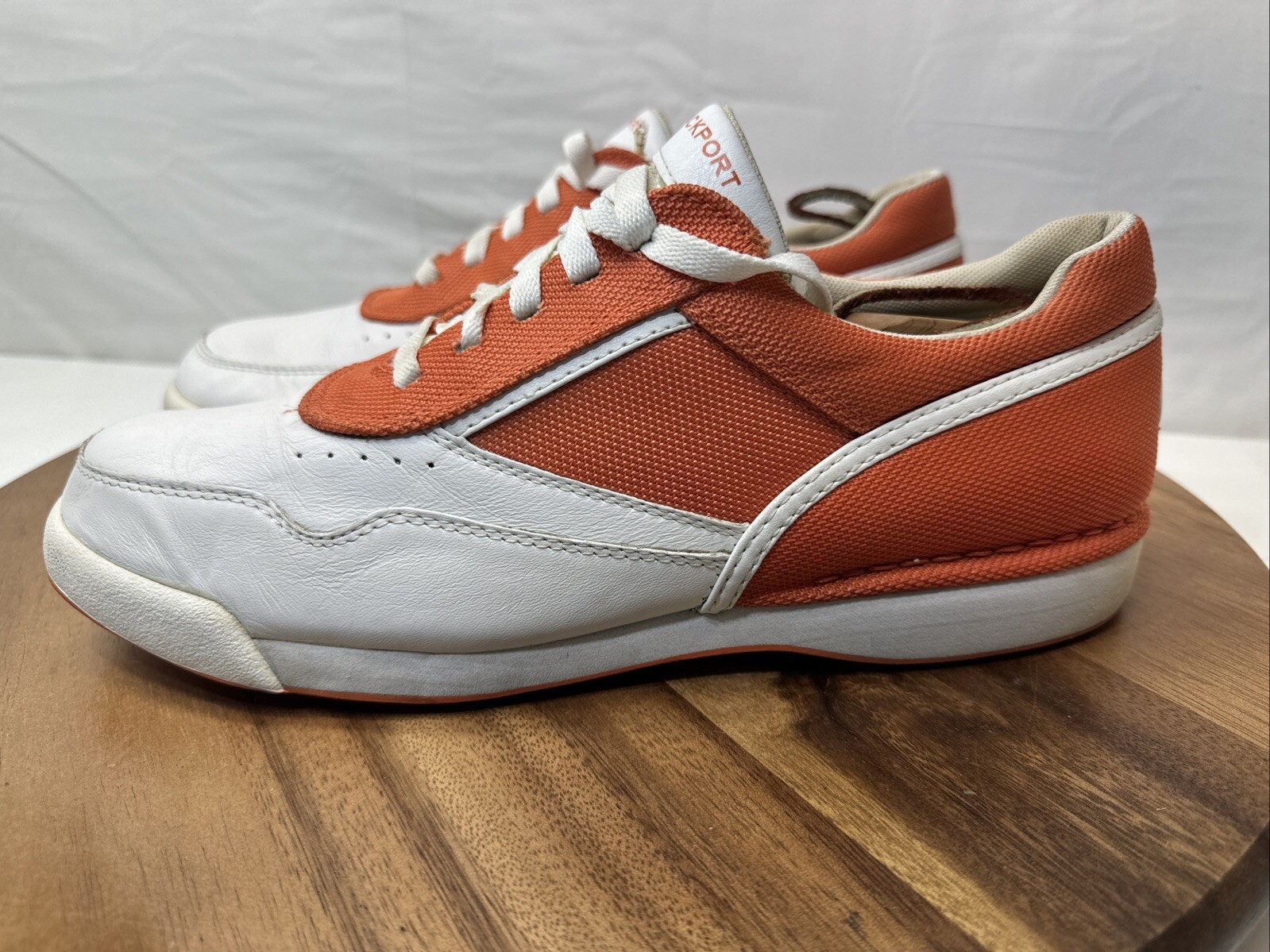 SAOLA Sneakers Rockport taglia 11 M uomo K58518 bianco pelle arancione tela scarpa casual