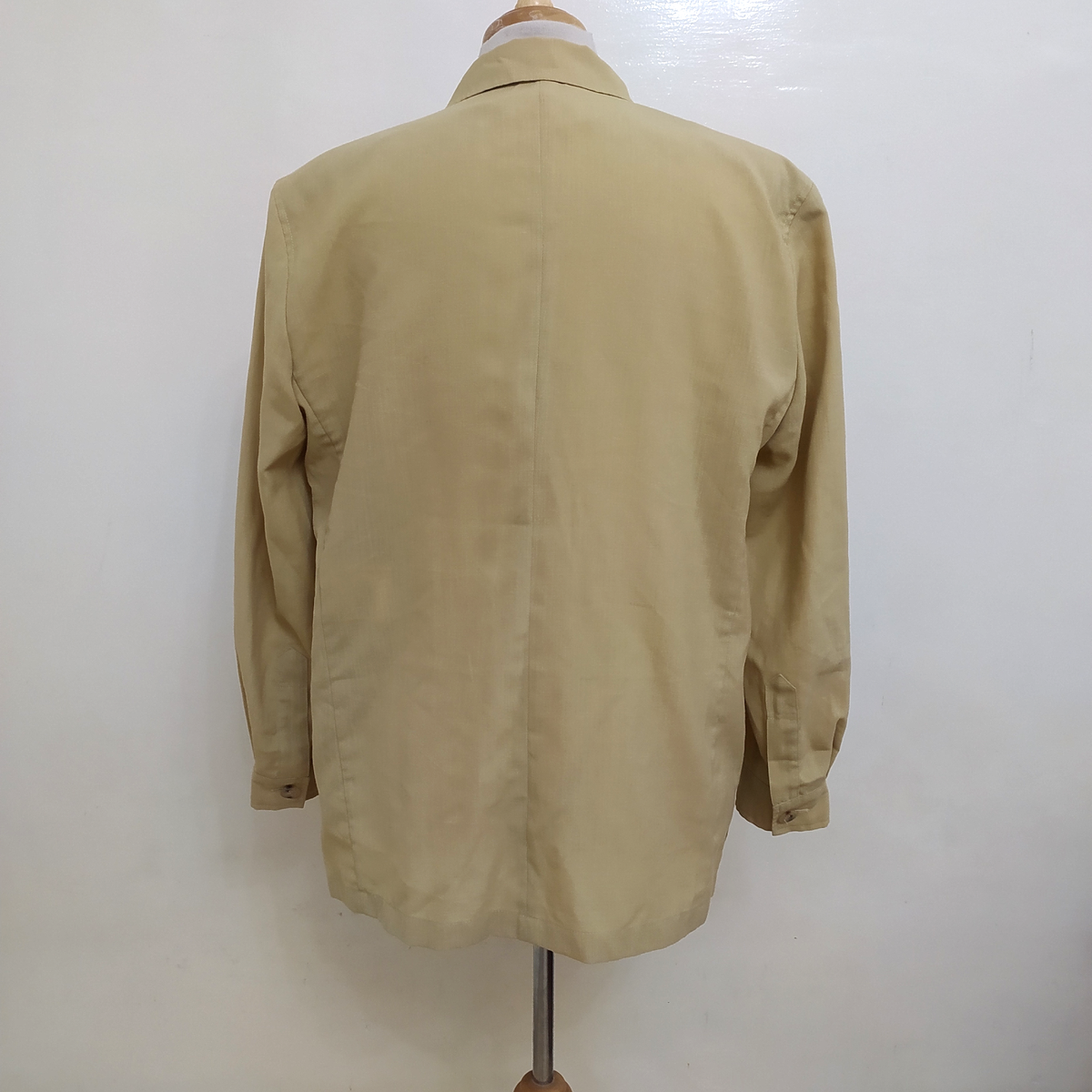ジャケット・アウター vintage BURBERRY LONDON linen jkt Burberry London Jacket Vintage Linen Mens Button Beige Coat