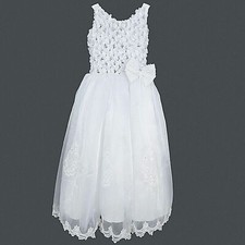 Flower Girl Size 6 Sleeveless Princess Christmas Birthday Party Dress WHITE