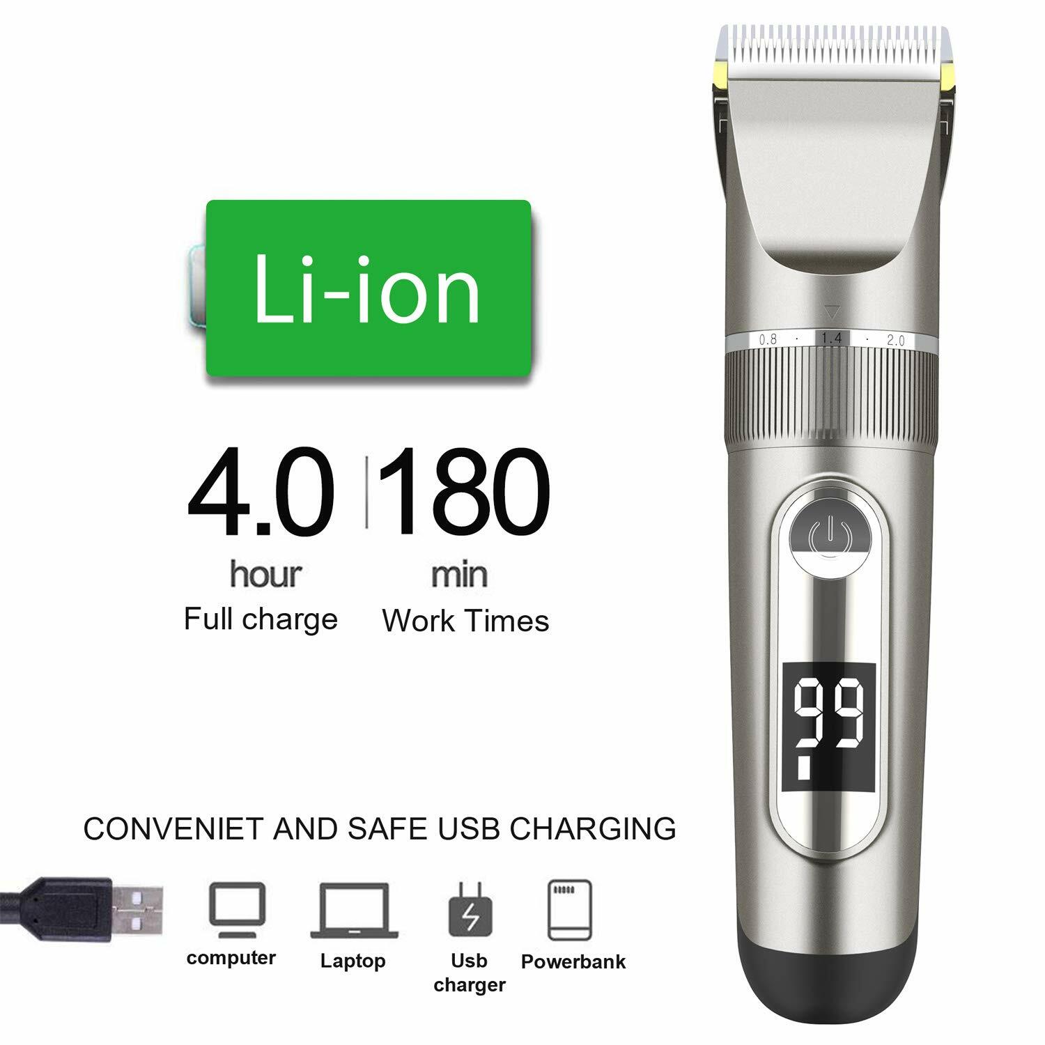 POLENTAT Professional Rechargeable Hair Clippers Trimmer LAM938 Titanium blade eBay