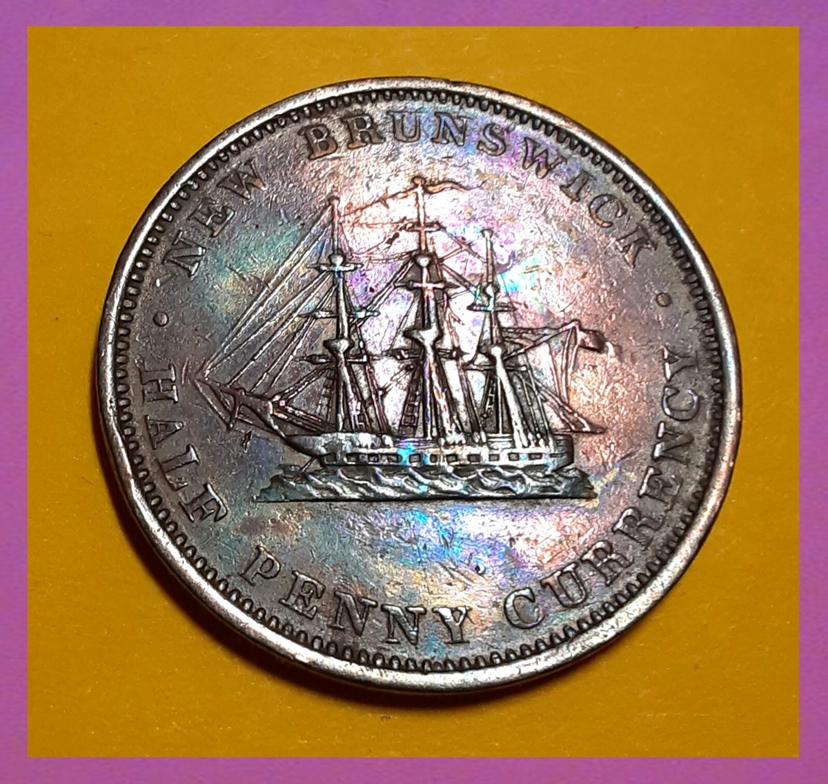 ニューブランズウィック(カナダの州) 1843年(182年前) のペニー銅貨2点 ニューブランズウィック(カナダの州) 1843年(182年前) のペニー
