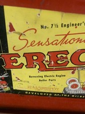 No 7.5 1938 Reversing Electric Engine Boiler Parts Erector Set Sold as is no mor