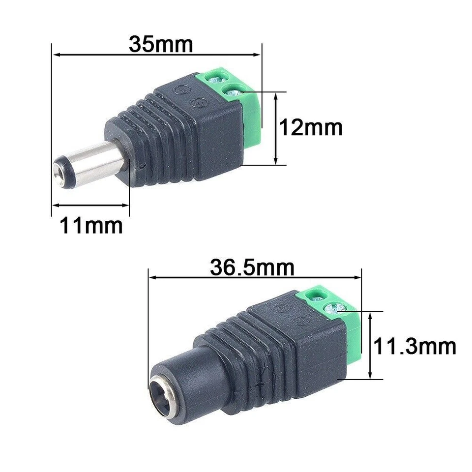 DC Buchse Stecker Adapter 2,1 x 5,5 mm mit Schraubklemme Verbinder für Netzteil - Bild 2 von 4