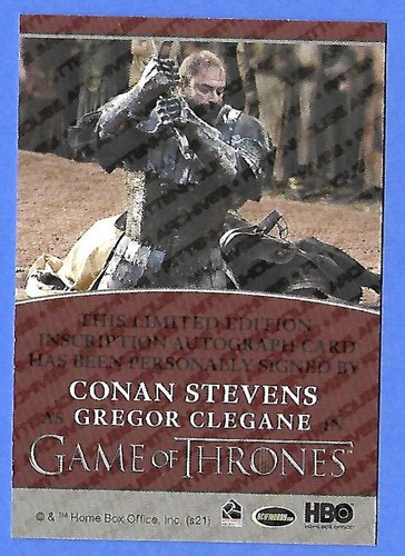 Juego de Tronos 2021 aniversario de hierro Conan Stevens como Gregor Clegane (QR10-25) - Imagen 2 de 2
