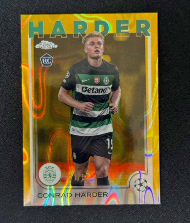 Conrad Harder 2024-25 Topps Chrome UEFA Gold Lava Refractor 21/50 RC #177