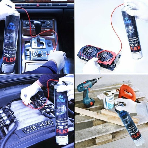 11x AABCOOLING Gas Duster FLEX 750 PC REINIGUNGSSET COMPRESSED DRUCKLUFTREINIGER - Afbeelding 9 van 11