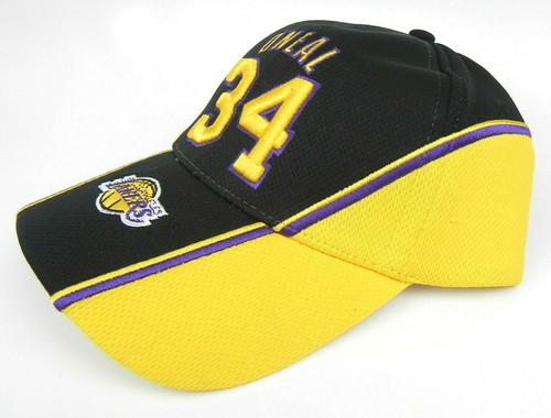 LOS ANGELES LAKERS SHAQUILLE O'NEAL SHAQ #34 NBA BLACK UNIFORM VTG CAP HAT NEW! - Picture 2 of 6