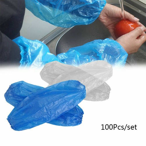 1000x Blue Disposable Plastic Arm Sleeves Covers Oversleeves Cleaning Protective - Picture 7 of 8