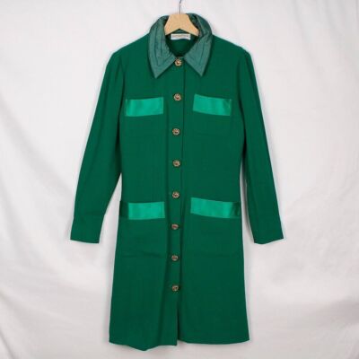 Roccobarocco Pure Wool Green Coat Size 42 Womens