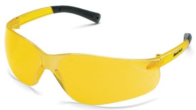 MCR Safety Bearkat Safety Glasses Work Eyewear with Amber Lenses ANSI Z87