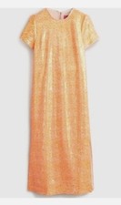 NWT J. Crew Collection Orange Sequin Statement Maxi Dress Size 8