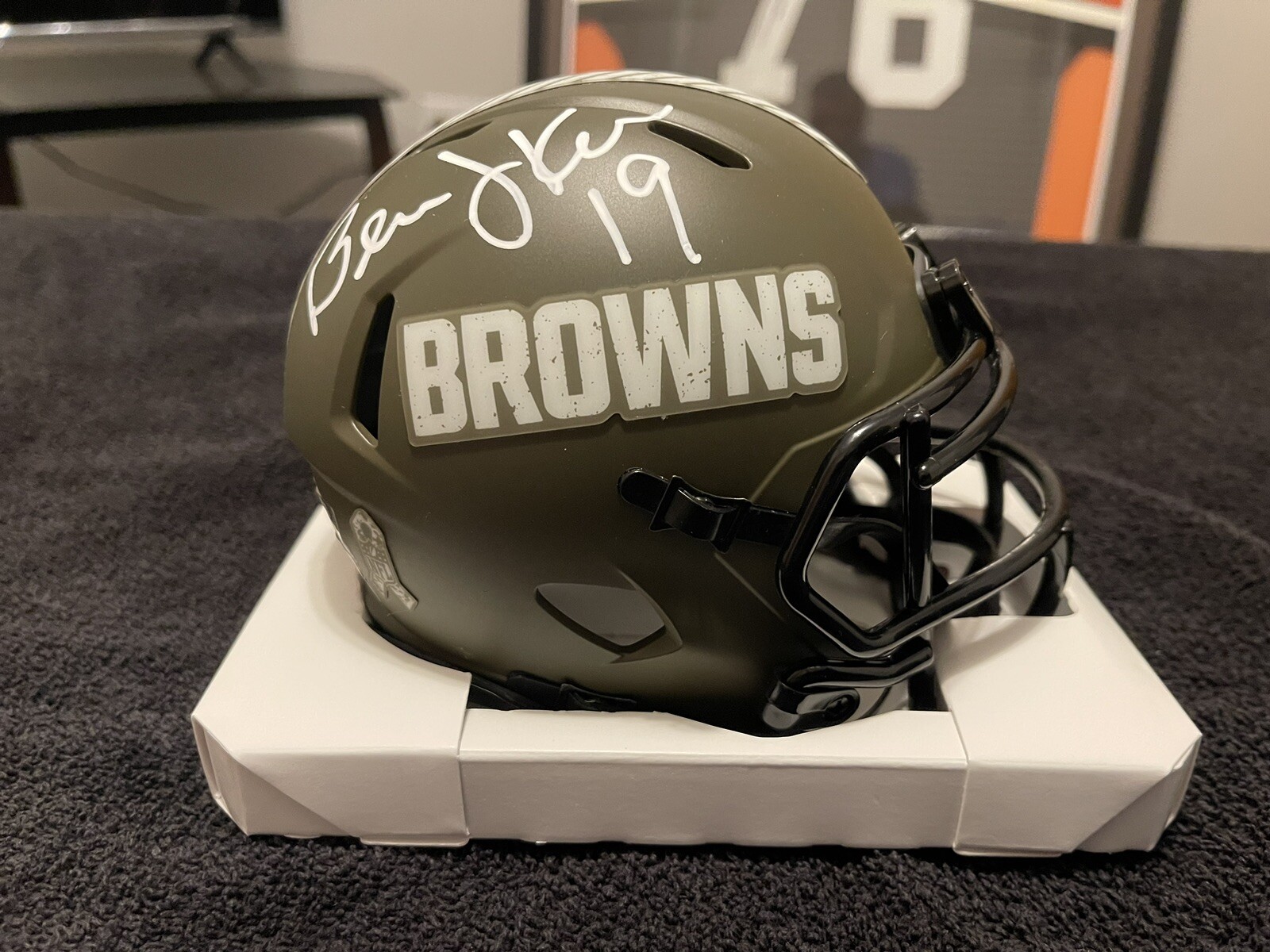 Bernie Kosar Autographed Signed Cleveland Browns STS Mini Helmet BAS 