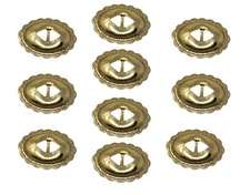 10 pcs Gold Metal Medium Scalloped Edge Oval Southwestern Conchos Leather Crafts