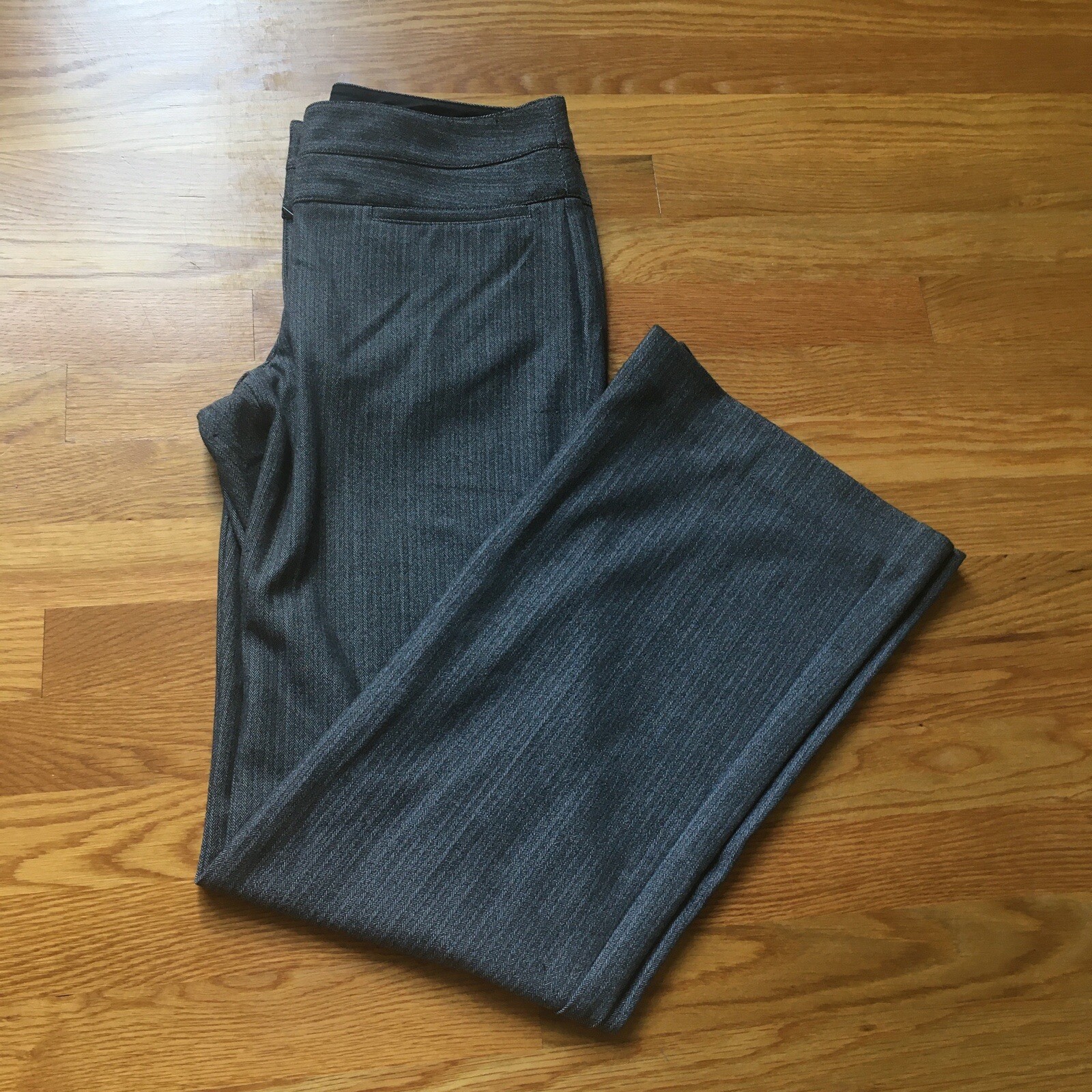 Express Gray Herringbone Bootcut Editor Pants - image 1