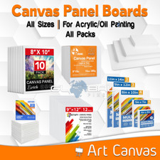 Canvas Boards Panels White Art Artist Paint Painting Oil Acrylic inch Value PACK