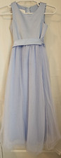 David  s Bridal Flower Girl Formal Dress Light Blue with Bow Youth Size 12