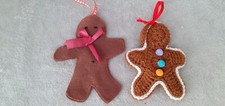 Gingerbread Men Christmas Tree Decorations x 2…felt measures 5.5ins