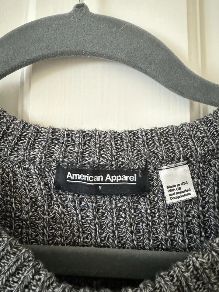 American Apparel 棉针织毛衣灰色 S 码 — 第 3/4 张图片