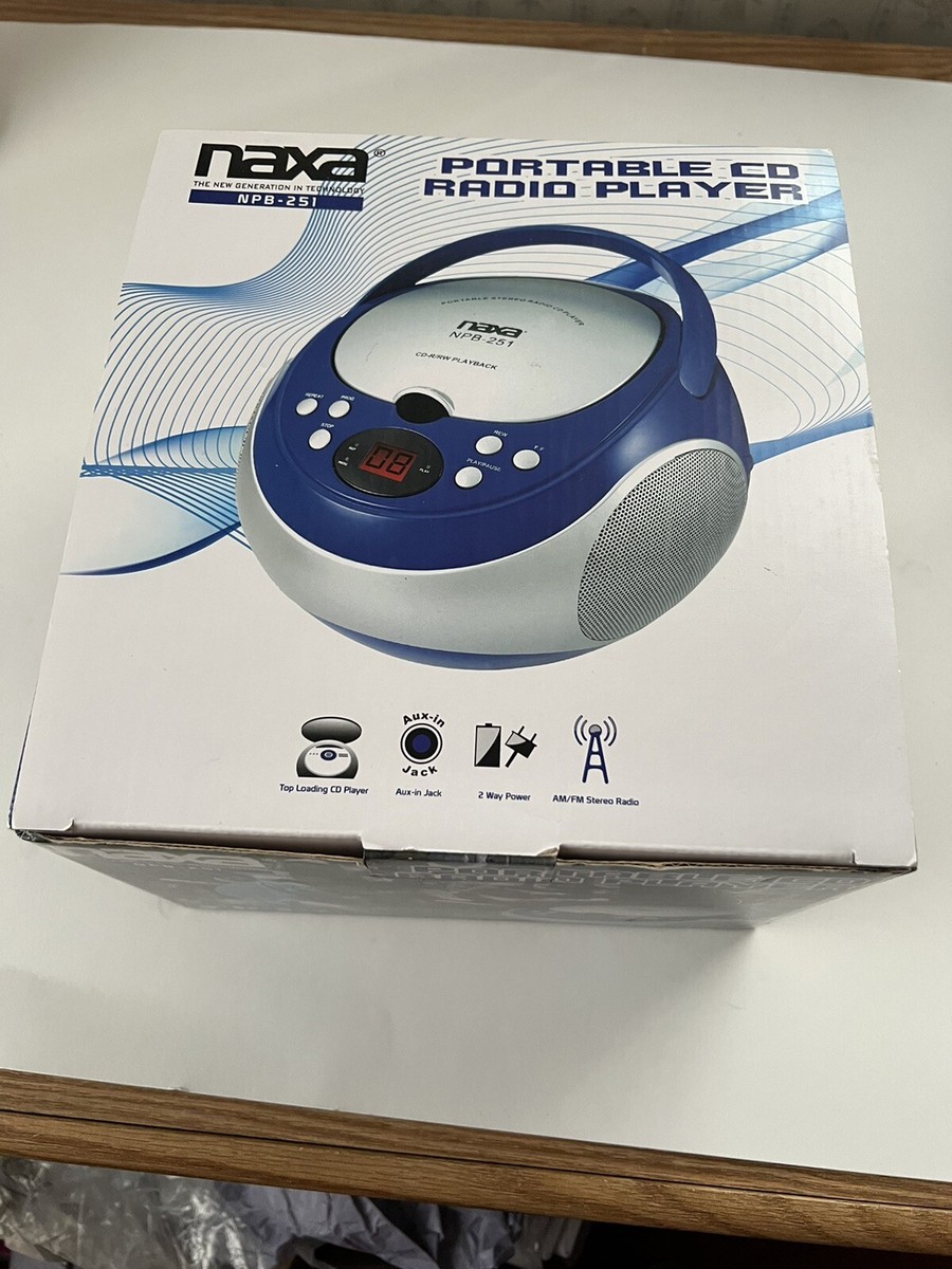 NAXA NPB-251 PORTABLE CD AM/FM RADIO PLAYER BLUE NIB | eBay