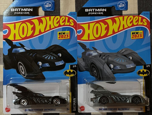 Lote de 2 autos Batman Forever/Batman/Hot Wheels 2023 1 negro y 1 astilla - Imagen 1 de 7