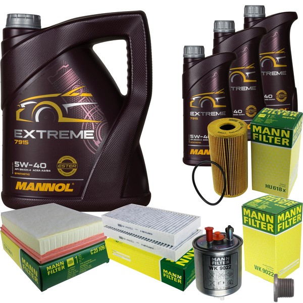 Mann Inspektionspaket 8 L Mannol Extreme 5W-40 FüR Renault Laguna III Grandtour-image