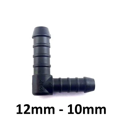 EASYPARTS4U Schlauchverbinder L-Form Reduzierer 12 mm 10 mm Kunststoff Verbindungsstück
