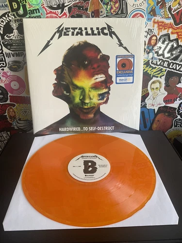 METALLICA Hardwired To Self Destruct VG++ 2LP FLAME ORANGE VINYL W/HYPE STICKER