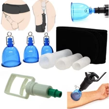 Male Silicone Penis Extender Stretcher Enhancer Enlarger Sleeve Vacuum Pump Set