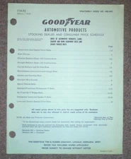 Goodyear Tire & Rubber Co. Automotive Products Price Schedule 1980