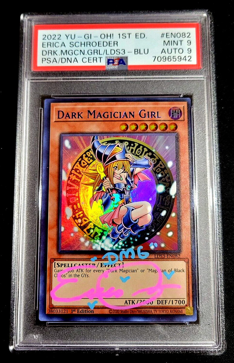 DARK MAGICIAN GIRL ゴールドレア　1st PSA9 遊戯王 PSA/DNA 9 MINT ERICA SCHROEDER 9 AUTO 2022 DARK MAGICIAN