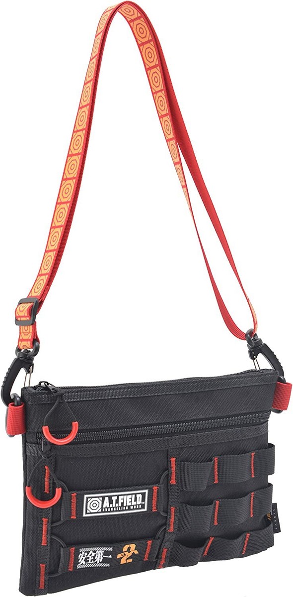 Evangelion Unit 02 Red Asuka Shoulder Bag Black Nylon Device A.T.
