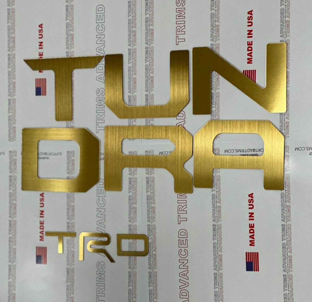 22-24 BRUSHED GOLD TUNDRA Tailgate+TRD UPPER FRONT GRILLE Letters Inserts